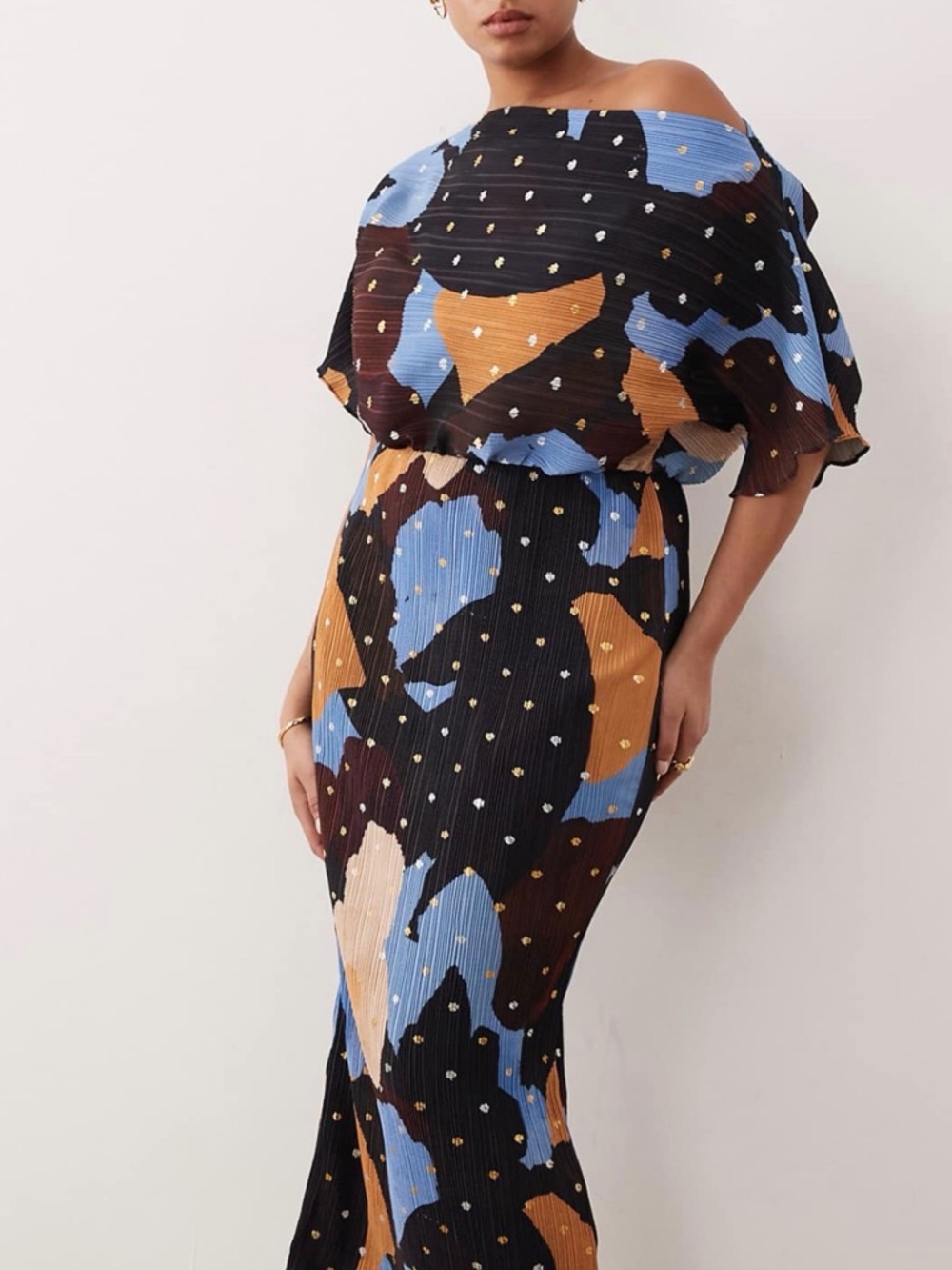 Never Fully Dressed Short=Sleeve Boat-Neck Midi Dress